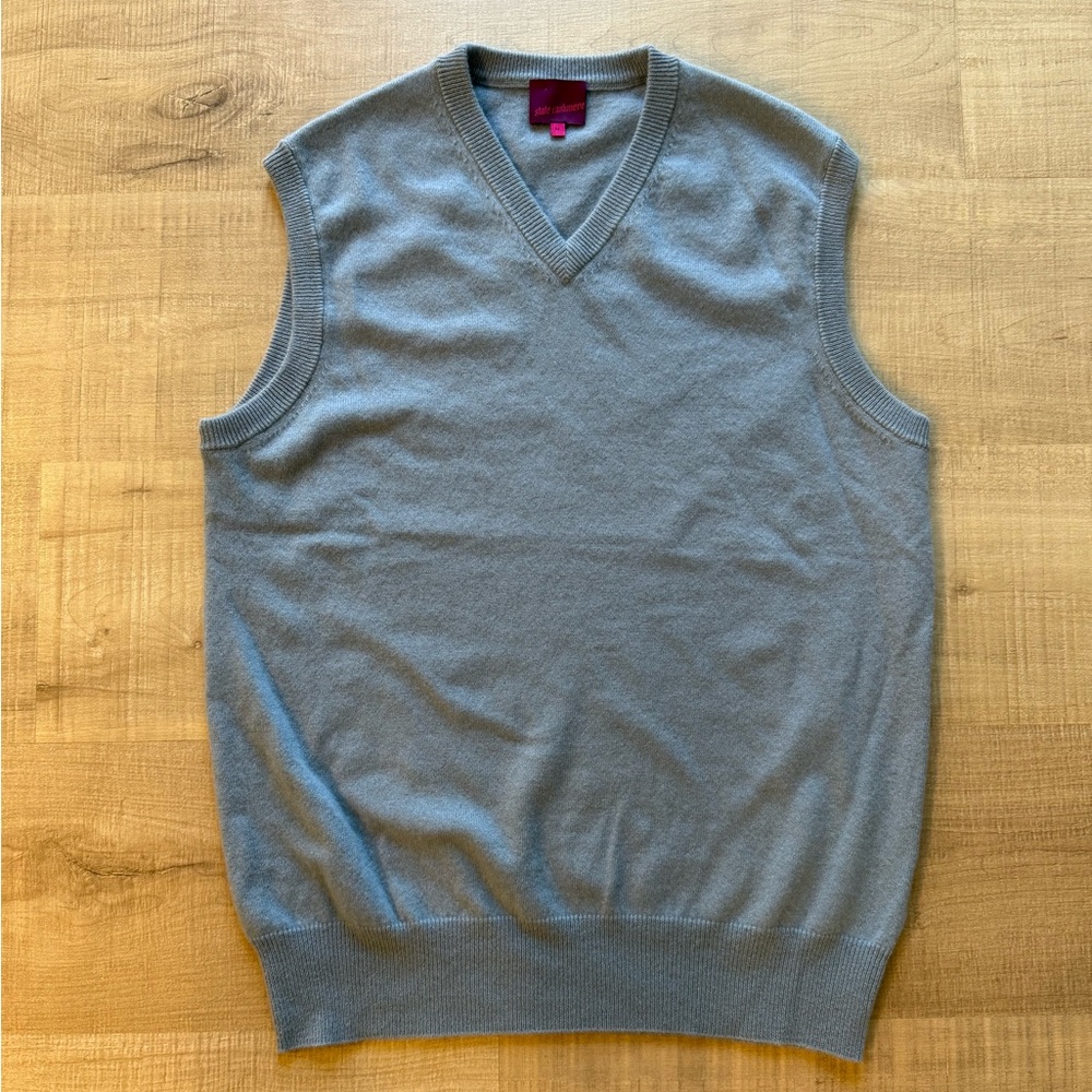 The V-Neck Basic Vest State Cashmere Sweater Men’s size Medium- 100% Cashmere!